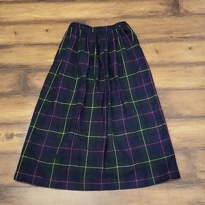 Wool check skirt